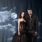 Moody Gothic Volle Maan & Wolken XLarge Wandkleed