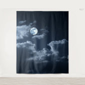Moody Gothic Volle Maan & Wolken XLarge Wandkleed (Voorkant)