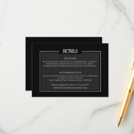 Moody Gothic Wedding Minimalistische informatie Informatiekaartje