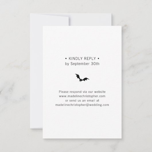 Moody Gothic Wedding QR Code Website RSVP Kaartje (Achterkant)