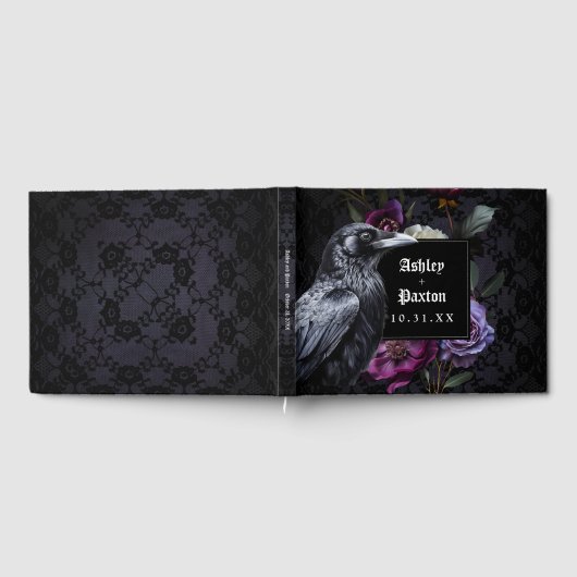 Moody Gotische Bloemen Boeket op Black Lace w / Ra Gastenboek (Volledig)