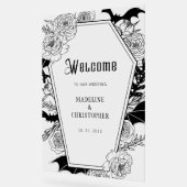 Moody Gotische Bloemen Huwelijk Welkom Teken Acryl Bord (Hoek)