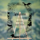 Moody Gotische Bloemen Huwelijk Welkom Teken Acryl Bord (Neutraal)