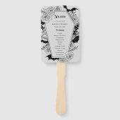 Moody Gotische Bloemen Kist Grijs Trouwprogramma Handwaaier (Voorkant)