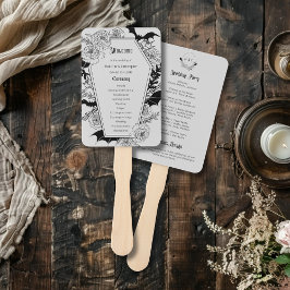 Moody Gotische Bloemen Kist Grijs Trouwprogramma Handwaaier