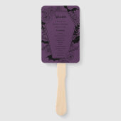 Moody Gotische Bloemenkist Trouwprogramma Paarse Handwaaier (Voorkant)