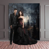 Moody Gotische Herfst Moonlit Graveyard XLarge Wandkleed