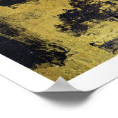 Moody goud & zwart abstract schilderij muurkunst poster (Hoek)