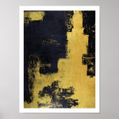 Moody goud & zwart abstract schilderij muurkunst poster (Voorkant)