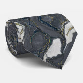 Moody Gray Agate Geode Slice with Gold Accents Stropdas (Opgerold)