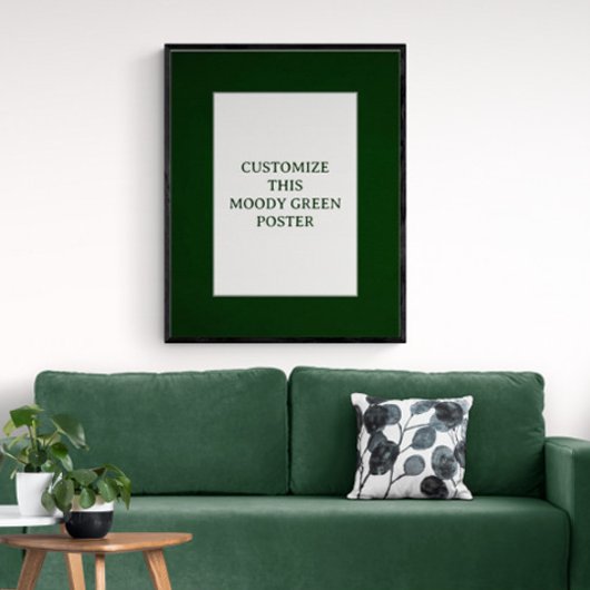 Moody Green Custom Poster Kerstsignage