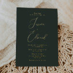 Moody Green & Gold Folie Wedding Folie Uitnodiging<br><div class="desc">Moody Green & Gold Foil Wedding Folie Invitation Bekijk bijpassende artikelen in Niche en nestwinkel</div>