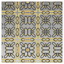 Moody Grey Goud Geometrische Katoen Twill Gardage Stof
