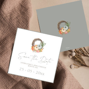Moody Grey Rustic Fall Wedding Bewaar de datum Save The Date