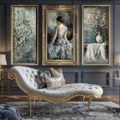 Moody Grijzen Ethetisch Portret Elegante Vrouw Tissuepapier