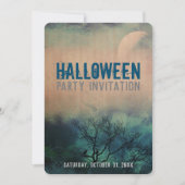 Moody Halloween Moon Uitnodiging (Voorkant)