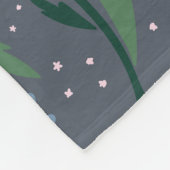 Moody Hand Drawn Retro Blue Daisy Floral Monogram Fleece Deken (Hoek)