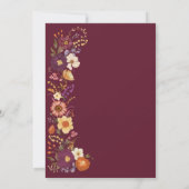 Moody Handpainted Florals Wedding Monogram Crest Kaart (Achterkant)