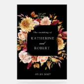 Moody Herfst Bloemen Elegant Acryl Bord (Voorkant)