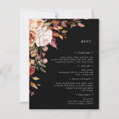 Moody Herfst Bloemen Elegante Trouwmenu Kaart (Voorkant)