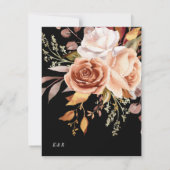 Moody Herfst Bloemen Elegante Trouwmenu Kaart (Achterkant)