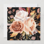 Moody Herfst Bloemen Plein Huwelijksuitnodiging Kaart (Achterkant)