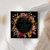 Moody Herfst Bloemen Plein Huwelijksuitnodiging Kaart