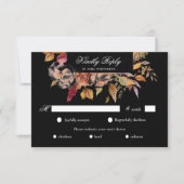 Moody Herfst Bloemen RSVP Maaltijdkeuze Kaart (Voorkant)