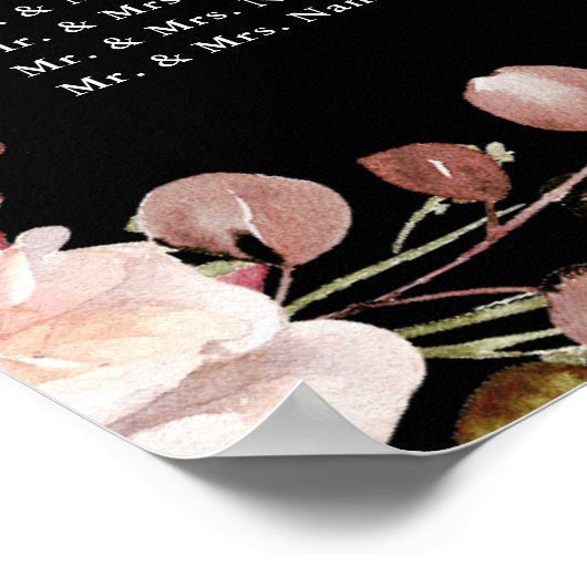 Moody Herfst Bloemen Trouwen Zitting Grafiek Poster (Hoek)