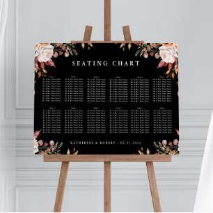 Moody Herfst Bloemen Trouwen Zitting Grafiek Poster