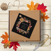 Moody herfst bloemenmonogram bedankjes labels