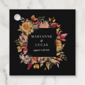 Moody herfst bloemenmonogram bedankjes labels (Voorkant)