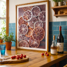 Moody herfst droog sinaasappel warme keuken muur k