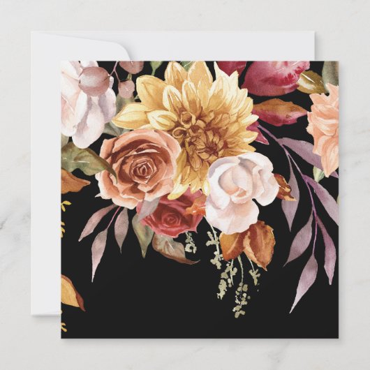 Moody Herfst Elegant Bloemenplein Open Huis Kaart (Achterkant)