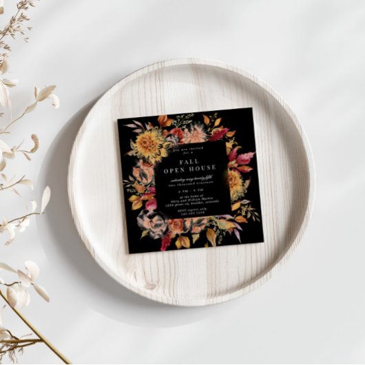 Moody Herfst Elegant Bloemenplein Open Huis Kaart