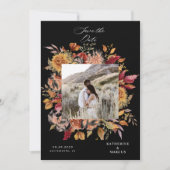 Moody Herfst Elegante Bloemen Save the Date Kaart (Voorkant)