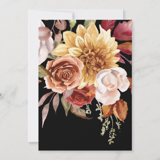 Moody Herfst Elegante Bloemen Save the Date Kaart (Achterkant)