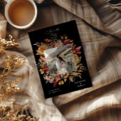 Moody Herfst Elegante Bloemen Save the Date Kaart