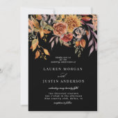 Moody herfst elegante bloemenbruiloft kaart (Voorkant)