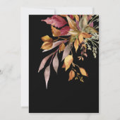 Moody herfst elegante bloemenbruiloft kaart (Achterkant)
