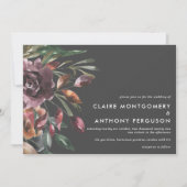 Moody Herfst Floral Burst Waterverf Wedding Kaart (Voorkant)