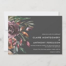 Moody Herfst Floral Burst Waterverf Wedding Kaart