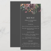 Moody Herfst Floral Burst Wedding Menu (Voorkant / Achterkant)