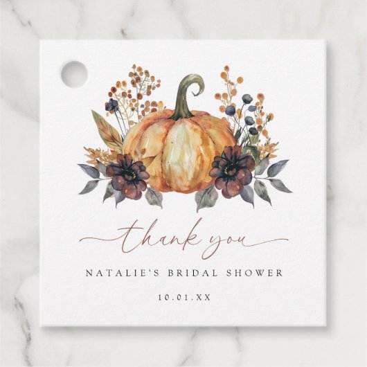 Moody Herfst Floral Vrijgezellenfeest Bedankjes Labels (Voorkant)