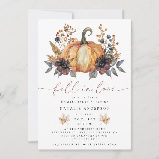 Moody Herfst Floral Vrijgezellenfeest Kaart (Voorkant)