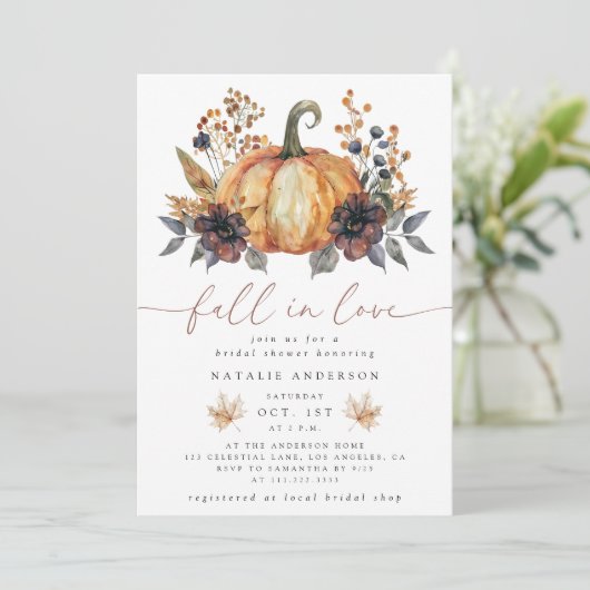 Moody Herfst Floral Vrijgezellenfeest Kaart (Staand voorkant)