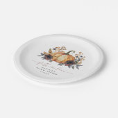 Moody Herfst Floral Vrijgezellenfeest Papieren Bordje (Gekanteld)