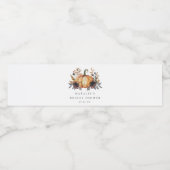 Moody Herfst Floral Vrijgezellenfeest Waterfles Etiket (Enkel label)