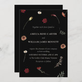 Moody Herfst Herfst Wildflower Wedding Kaart (Voorkant / Achterkant)