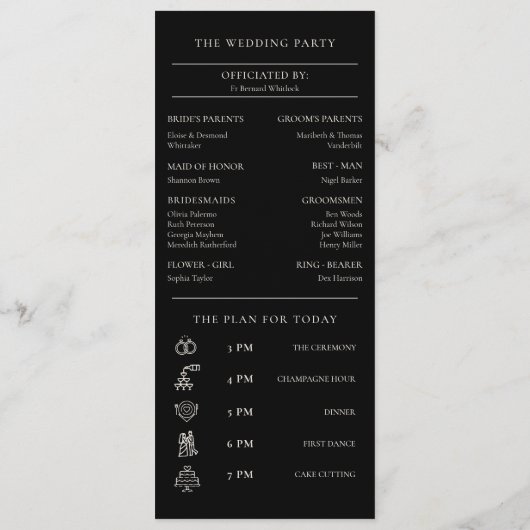 Moody Herfst Herfst Wildflower Wedding Programmakaart (Achterkant)